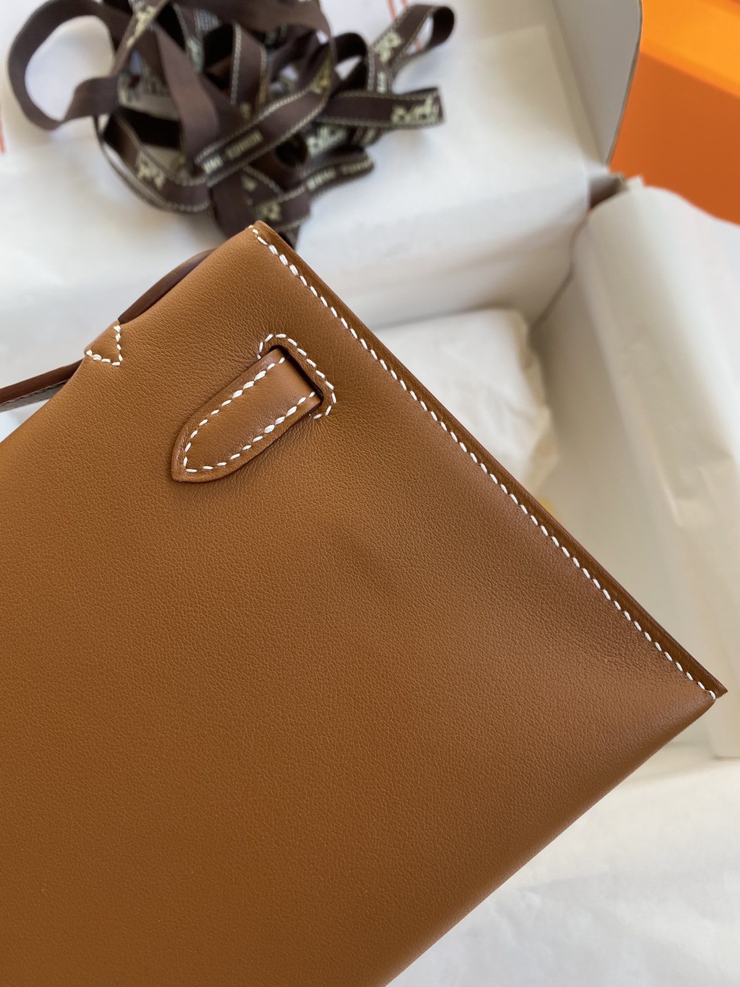 Hermes Mini Kelly Pochette 22cm Bag In Brown Swift Leather